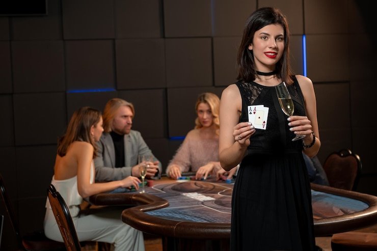 Studio dealer langsung dso777 dengan dealer profesional menyiarkan permainan blackjack dan roulette